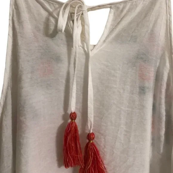 NEW THML White Embroidered Sleeveless Blouse Size S - Picture 6 of 7